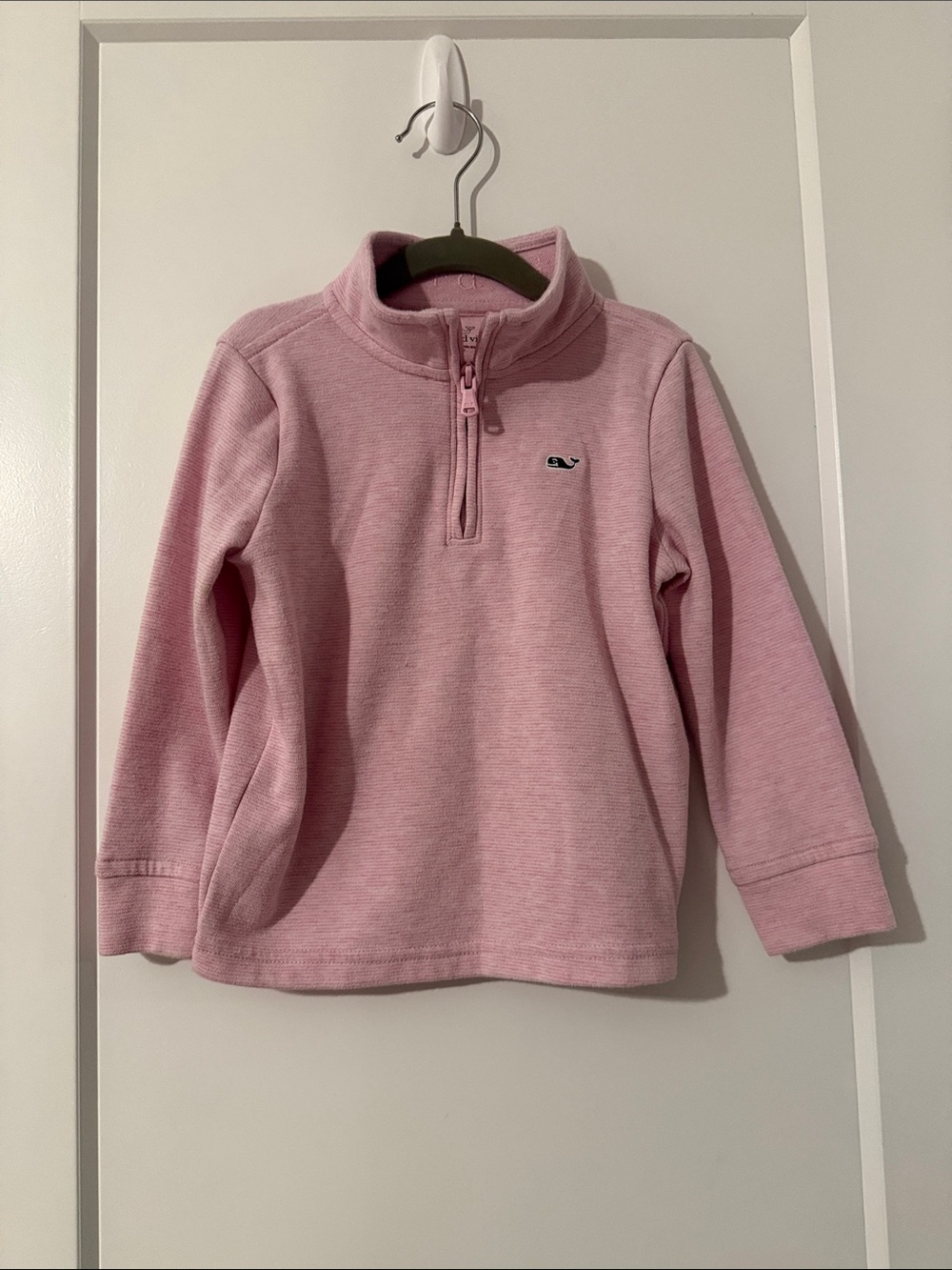 Vineyard Vines Kids Light Pink Quarter-Zip Pullover